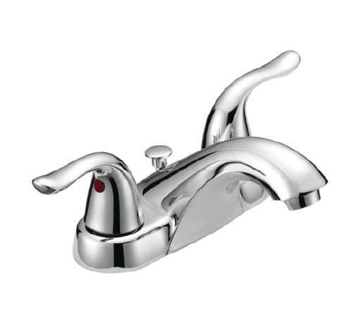 CHROME 2 HANDLE LAVATORY FAUCET WITH METAL POP-UP