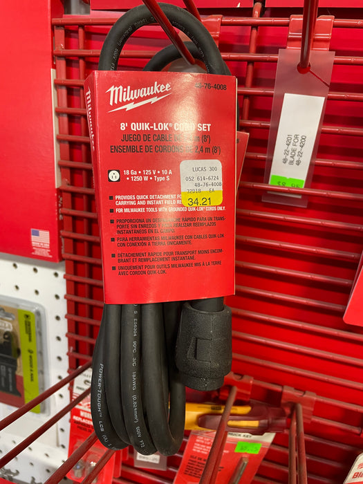 MILWAUKEE 8' 3-WIRE CHARGER