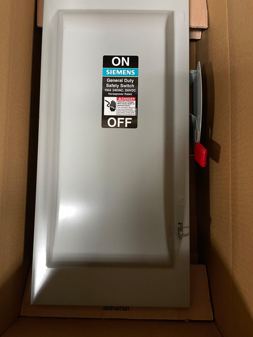 GNF323R Siemens Safety Switch, 240V, 2P or 3P, 100A 3R NF Disconnect