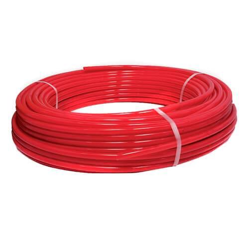 20-foot coil of red PEX tubing.