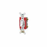 1221-2W Leviton 20 Amp, 120/277 Volt, Toggle Single-Pole AC Quiet Switch, Extra Heavy Duty Spec Grade, Self Grounding, Back & Side Wired - White