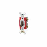 1221-2 Leviton 20 Amp, 120/277 Volt, Toggle Single-Pole AC Quiet Switch, Extra Heavy Duty Spec Grade, Self Grounding, Back & Side Wired - Brown