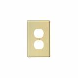 PJ8-I Leviton 1-Gang Duplex Device Receptacle Wallplate, Midway Size, Thermoplastic Nylon, Device Mount - Ivory