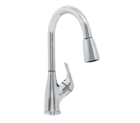 CHROME SINGLE-HANDLE PULL-DOWN KITCHEN FAUCET