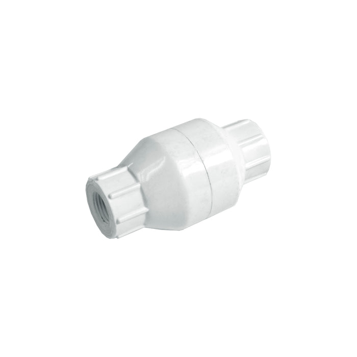 203-103 Legend Valve & Fitting 1/2" T-611 PVC In-Line Check Valve with 1/2 lb. Stainless Steel Spring