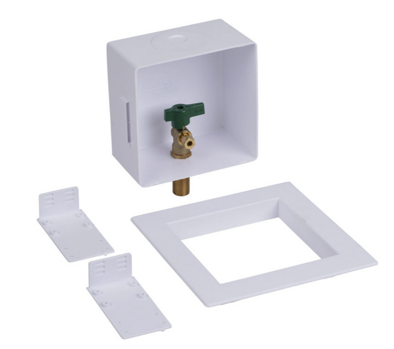39156 OATEY Square, 1/4 Turn, Copper, Low Lead, Ice Maker Outlet Box - Standard Pack