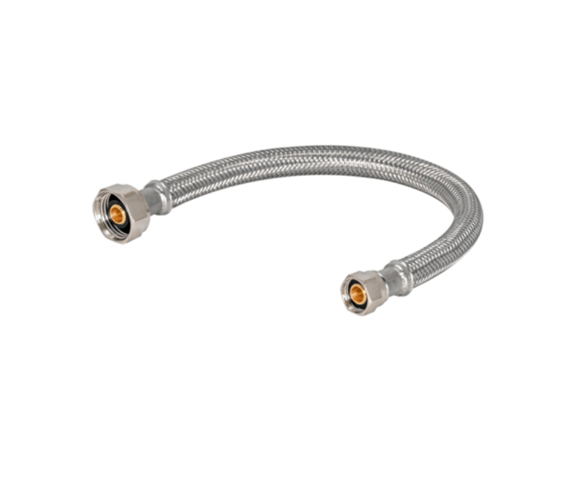 48004 - 1/2" IPS X 3/8" COMP X 16" BRAIDED S.S. B/I - American Copper & Brass - EZFLOIN761 CLOSET/LAV SUPPLY