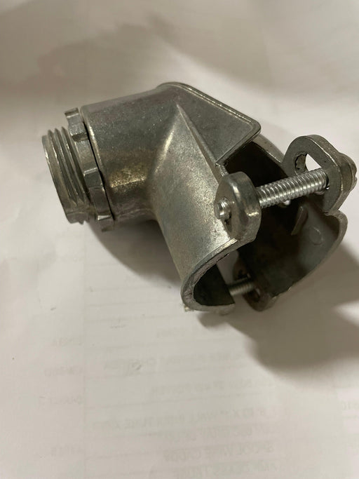 853 - 1" 90 DEG. ANGLE CONNECTOR FOR FLEX AND MC CABLE - American Copper & Brass - ARLINGT374 Inventory Blowout