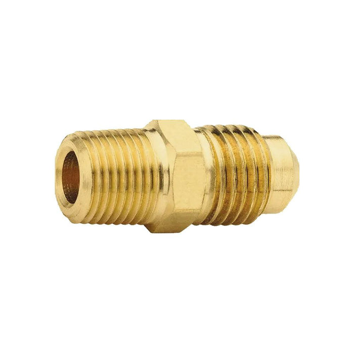 L48EF - 48-68LNG 3/8" OD Flare X 1/2" MIP Extra Long Brass Male Connectors - American Copper & Brass - ACME PARTS INC DOMESTIC BRASS FLARE FITTINGS