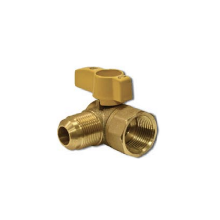 1/2" FIP x 3/8" OD Tube BRASS GAS BALL VALVE - ANGLE