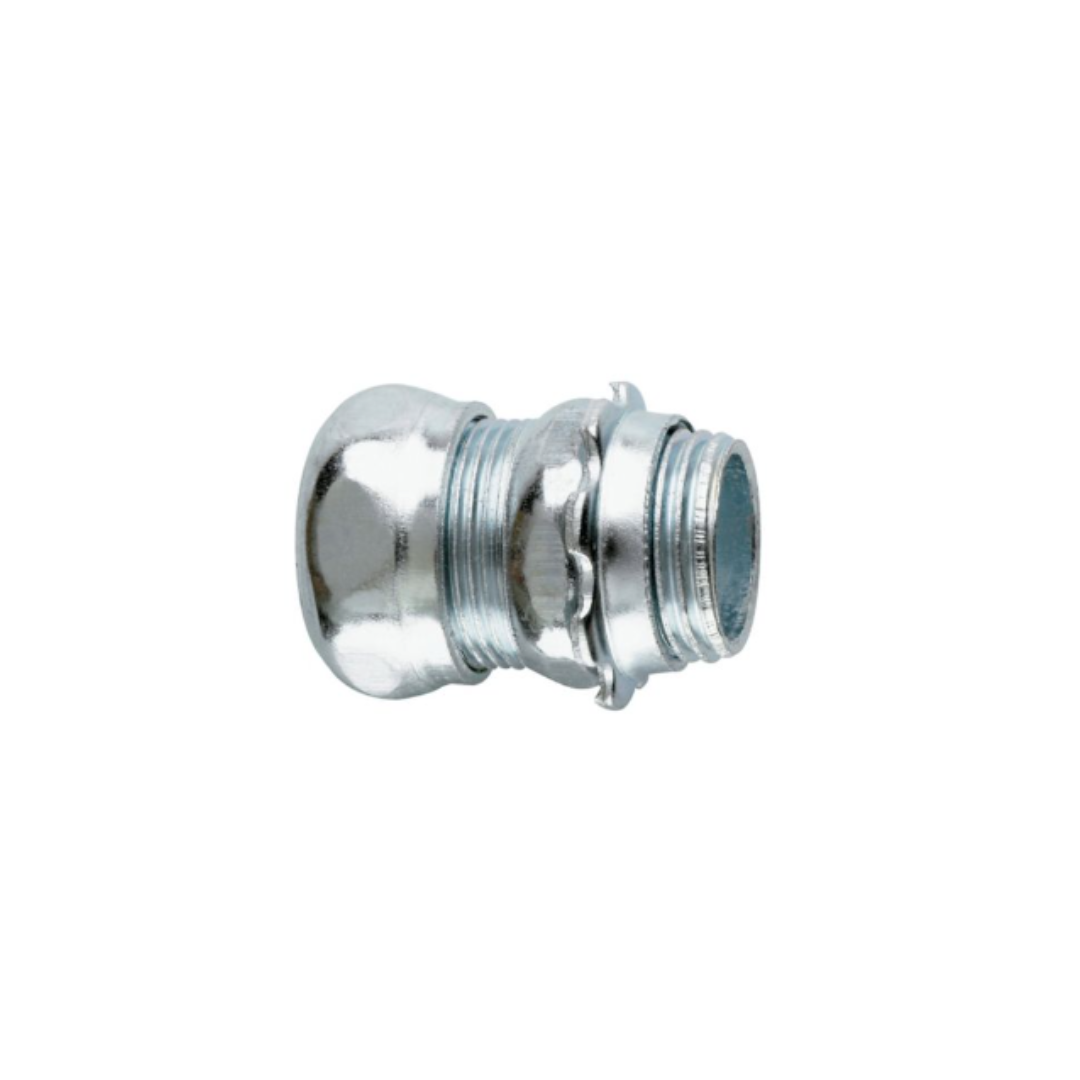 1 1/2 STEEL COMPRESSION EMT CONNECTOR, THREADLESS — American Copper & Brass