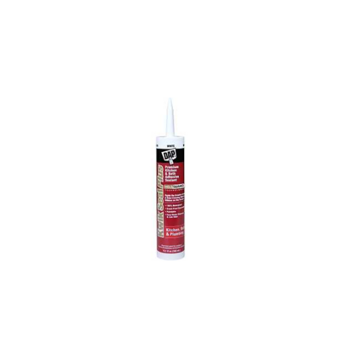 DAP 18510 Adhesive Sealant, White, 24 hr Curing, -20 to 150 deg F, 10.1 oz Cartridge