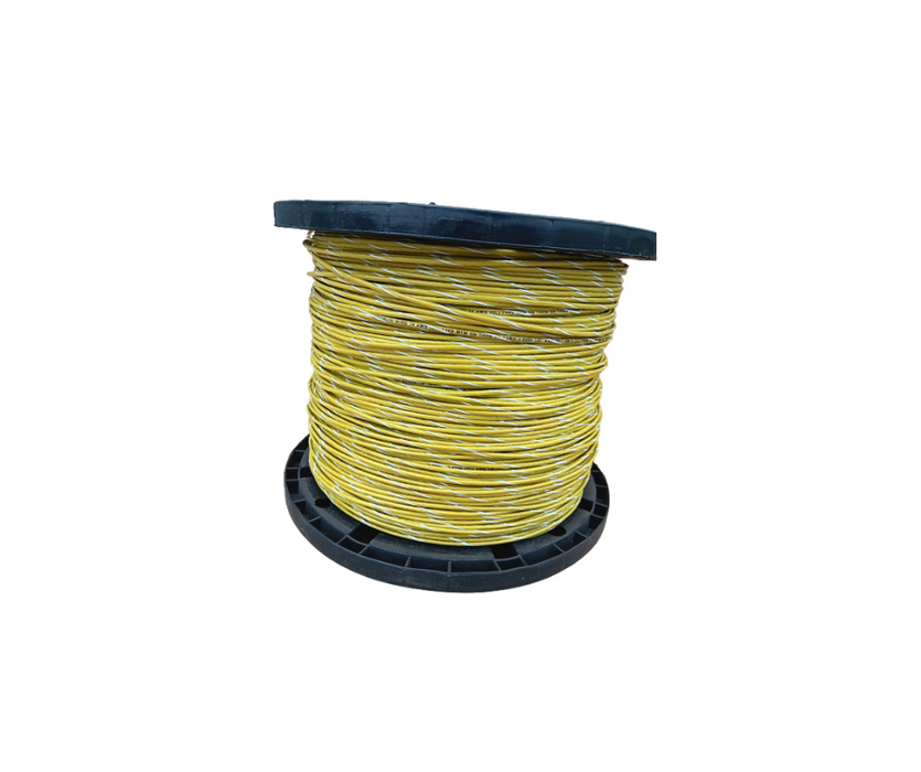 14GA. STRANDED COPPER  YELLOW WITH WHITE STRIPE THHN WIRE (2500FT COIL)