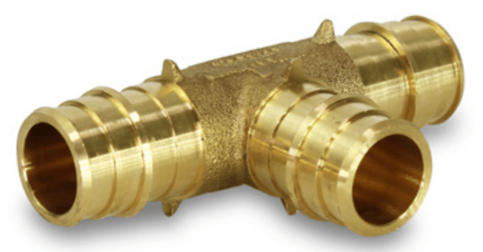 EPXT333 - WPTE0012-NL Everflow 1/2" F1960 Brass Pex Tee - American Copper & Brass - EVERFLOW SUPPLIES INC BRASS FITTINGS