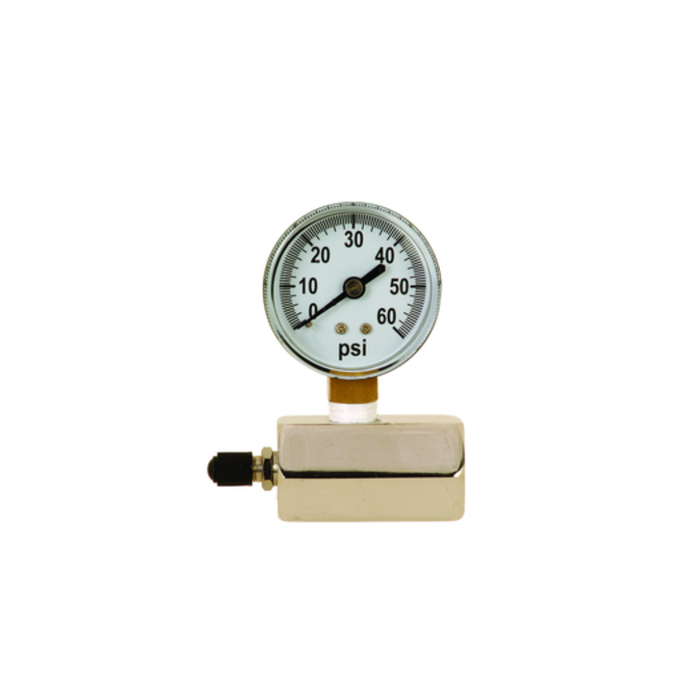 355-60PK1 Sioux Chief Pressure Gauges, 0–60 lb. Gas Test Fitting, 3/4" FIP connection, clamshell