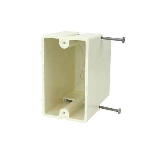 1099N - 1099-N Allied Moulded 1 Gang Fiberglass 22.5 Cubic Inch Wall Box with Nails - American Copper & Brass - ALLIED MOULDED PRODUCTS ELECTRICAL ENCLOSURES AND BOXES
