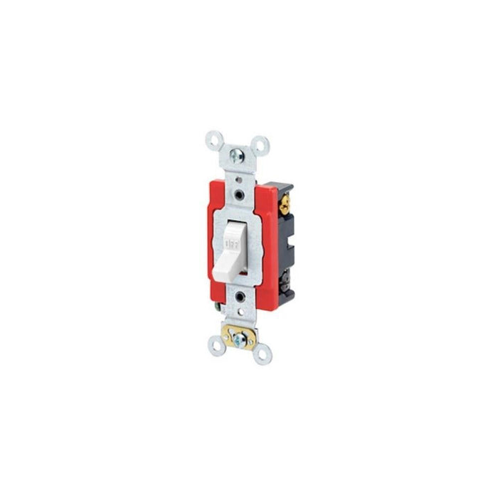 1224-2W - 1224-2W Leviton 20 Amp, 120/277 Volt, Toggle 4-Way AC Quiet Switch, Extra Heavy Duty Spec Grade, Self Grounding, Back & Side Wired - White - American Copper & Brass - LEVITON INC WIRING DEVICES