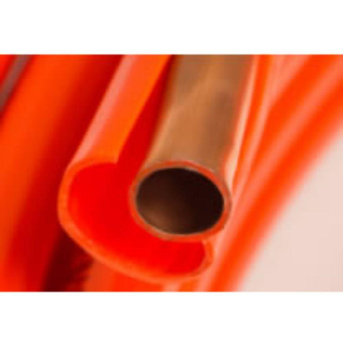 Orange 1/2" OD Refrigeration Coated Copper Tubing for Fuel Oil - 100' Coil