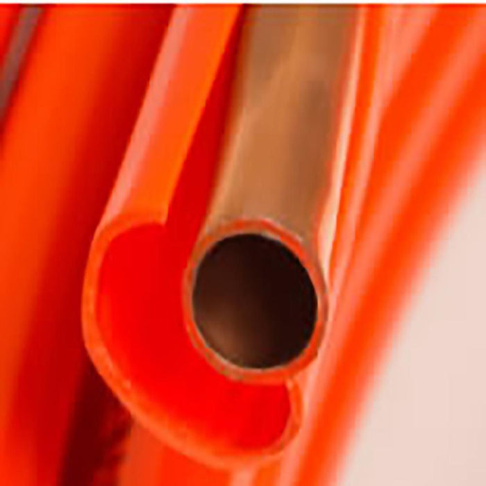 Orange 1/2" OD Refrigeration Coated Copper Tubing for Fuel Oil - 50' Coil