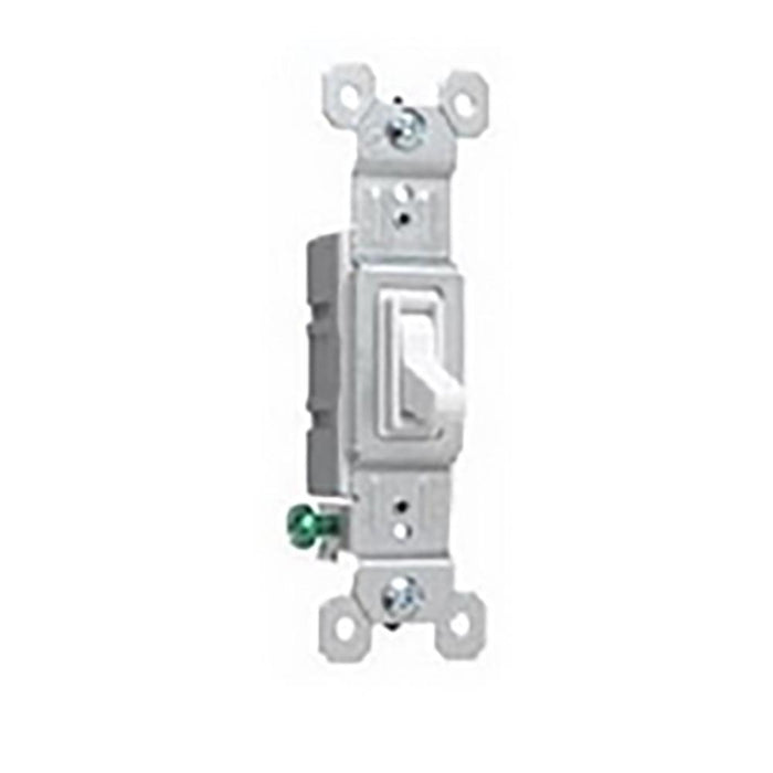1451-2I Leviton 15 Amp, 120 Volt, Toggle Framed Single-Pole AC Quiet Switch, Residential Grade, Grounding, Quickwire Push-In & Side Wired - Ivory