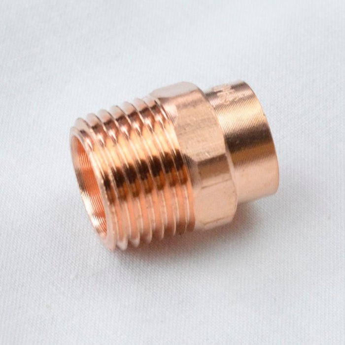 204-F - CCMA0012 Everflow 1/2" Wrot Copper Male Adapter - American Copper & Brass - EVERFLOW SUPPLIES INC IMPORT SWEAT FITTINGS