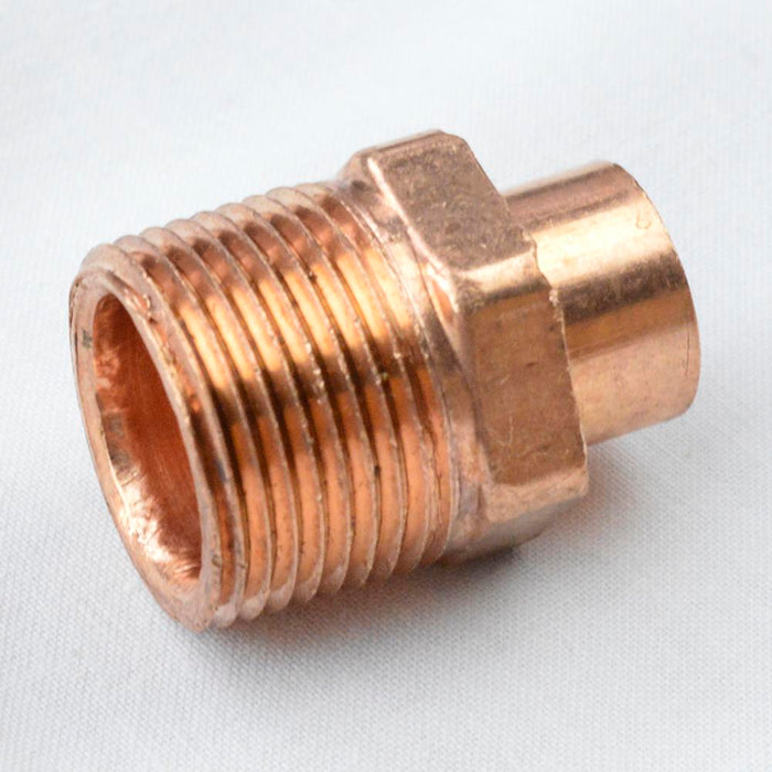 CCMA0121 Everflow 1/2" X 3/8" Wrot Copper Reducing Male Adapter