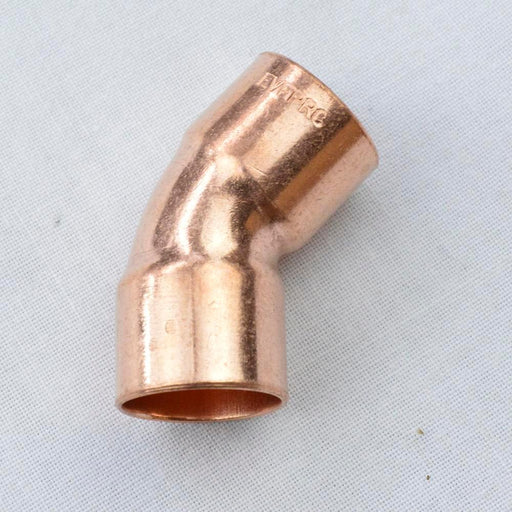 206-M - CCLF0100 Everflow 1" Wrot Copper 45° Elbow - American Copper & Brass - EVERFLOW SUPPLIES INC IMPORT SWEAT FITTINGS