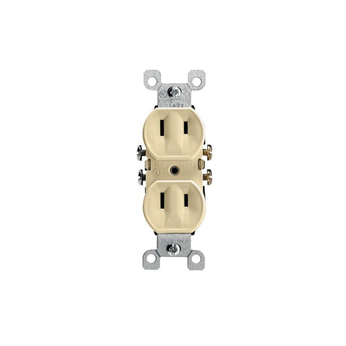 223I - 223I Leviton 15 Amp, 125 Volt, NEMA 1-15R, 2P, 2W, With Ears Duplex Receptacle - Ivory - American Copper & Brass - LEVITON INC WIRING DEVICES