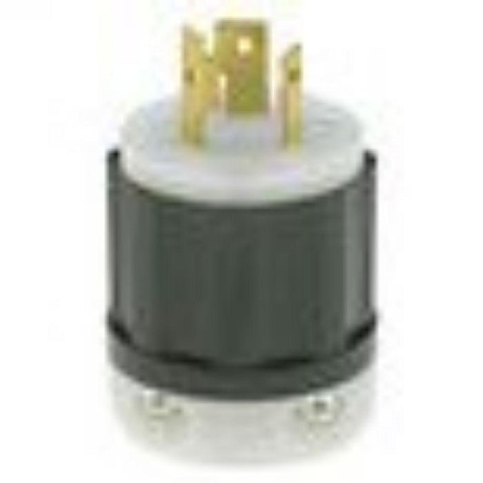 2311 Leviton Locking Plug, 20 Amp, 125 Volt, Extra-Heavy Duty Industrial Grade - Black & White