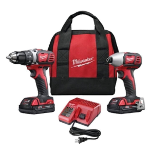 2691-22 - MILWAUKEE TWO TOOL COMBO KIT, 18V DRILL AND 1/4" HEX DRIVER IMPACT - American Copper & Brass - ORGILL INC TOOLS