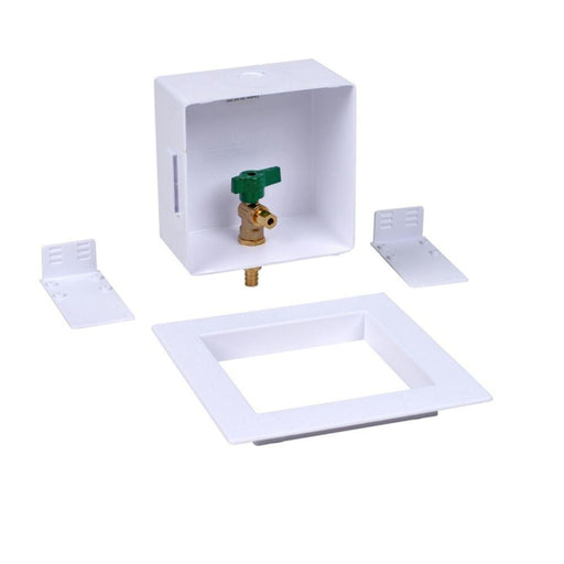 38684 - 39158 OATEY Square, 1/4 Turn, F1807, Low Lead, Ice Maker Outlet Box - Standard Pack - American Copper & Brass - OATEY S.C.S. UTILITY BOXES