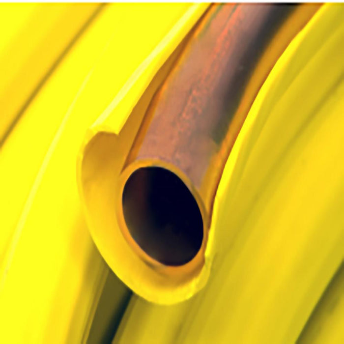1/2" X 100' Copper Gas Line - Yellow Refrigeration, PE Coated Coil