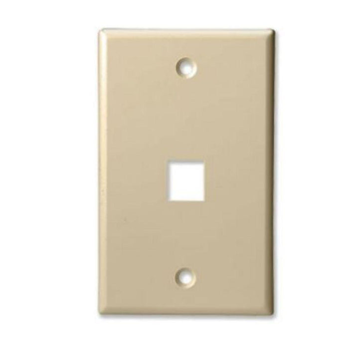 41080-1IP - 1 PORT - KEYSTONE WALL PLATE - STANDARD SINGLE GANG, UL - IVORY  - American Copper & Brass - STRUCTURED CABLE PRODUCT DATACOM