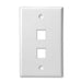 41080-2WP - 2 PORT- KEYSTONE WALL PLATE- STANDARD SINGLE GANG, UL - WHITE - American Copper & Brass - STRUCTURED CABLE PRODUCT DATACOM
