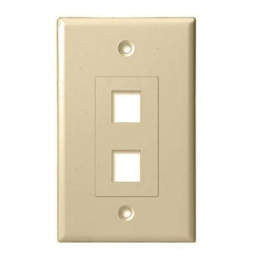41642-I - 2 PORT INSERT DECORATOR STYLE WALL PLATE, UL - IVORY - American Copper & Brass - STRUCTURED CABLE PRODUCT DATACOM
