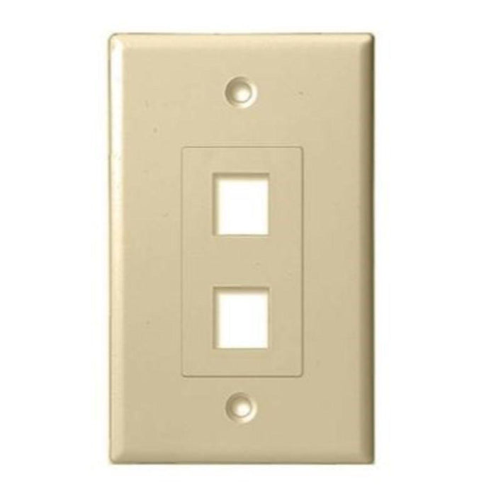 41642-W - MODULAR INSERT 2 PORT KEYSTONE INSERT + DECORATOR STYLE WALL PLATE, UL - WHITE - American Copper & Brass - STRUCTURED CABLE PRODUCT DATACOM