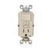 5299I - GFSW1-I Leviton Tamper-Resistant Receptacle with LED Indicator. 15 Amp, 125 Volt. Switch 1800 Watts, 120V AC - Ivory - American Copper & Brass - LEVITON INC WIRING DEVICES