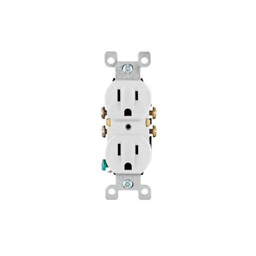 5320CPW - 5320-WCP Leviton 15 Amp, 125 Volt, NEMA 5-15R, 2P, 3W - White - American Copper & Brass - LEVITON INC WIRING DEVICES