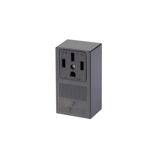 55050 - 55050-P00 Leviton 50 Amp, 125/250 Volt, NEMA 14-50R, 3P, 4W, Surface MTG Receptacle, Straight Blade - Black - American Copper & Brass - LEVITON INC WIRING DEVICES