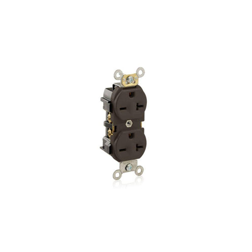 5824 - 5822-I Leviton Duplex Receptacle Outlet, 20 Amp, 250 Volt, Side Wire, NEMA 6-20R, 2-Pole, 3-Wire, Self-Grounding - Ivory - American Copper & Brass - LEVITON INC WIRING DEVICES