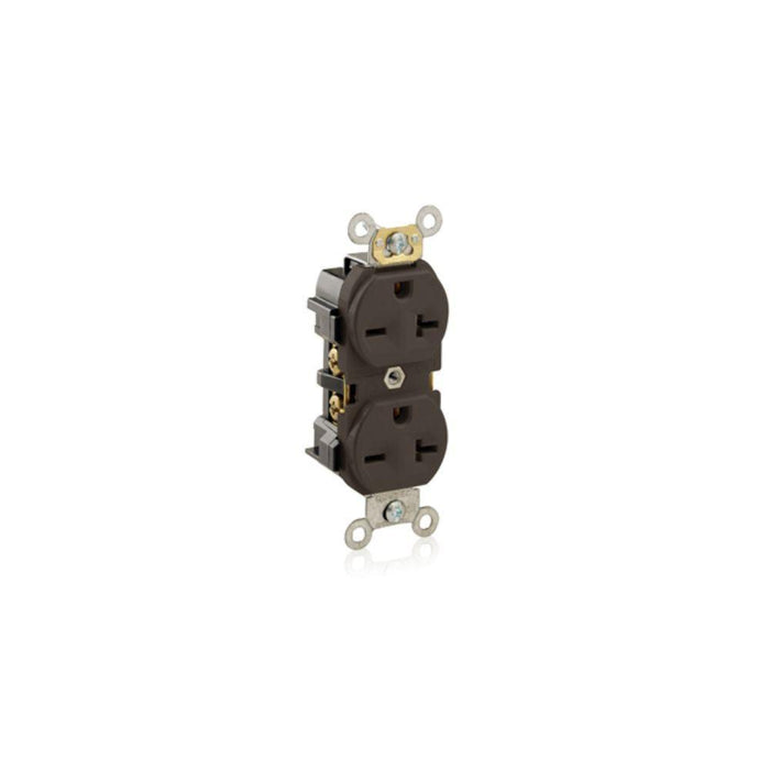 5824 - 5822-I Leviton Duplex Receptacle Outlet, 20 Amp, 250 Volt, Side Wire, NEMA 6-20R, 2-Pole, 3-Wire, Self-Grounding - Ivory - American Copper & Brass - LEVITON INC WIRING DEVICES