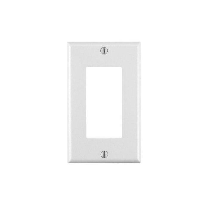 80401W - 80401-W Leviton 1-Gang Decora/GFCI Device Decora Wallplate/Faceplate, Standard Size, Thermoset, Device Mount - White - American Copper & Brass - LEVITON INC ELECTRICAL BOXES AND COVERS