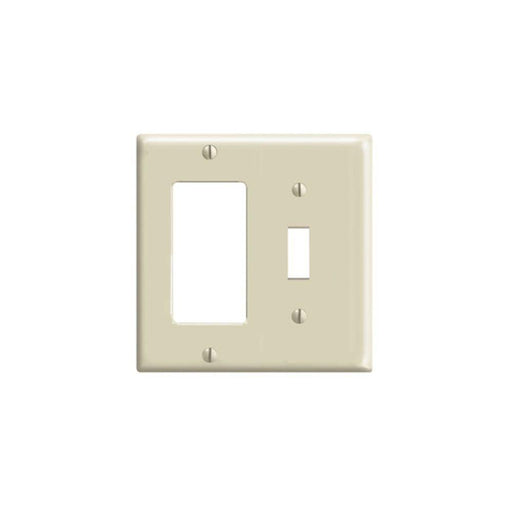 80405I - 80405-I Leviton 2-Gang 1-Toggle 1-Decora/GFCI Device Combination Wallplate, Standard Size, Thermoset, Device Mount - Ivory - American Copper & Brass - LEVITON INC ELECTRICAL BOXES AND COVERS