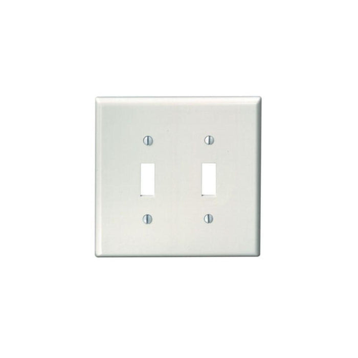 80509W - 80509-W Leviton 2-Gang Toggle Device Switch Wallplate, Midway Size, Thermoset, Device Mount - White - American Copper & Brass - LEVITON362 ELECTRICAL BOXES AND COVERS
