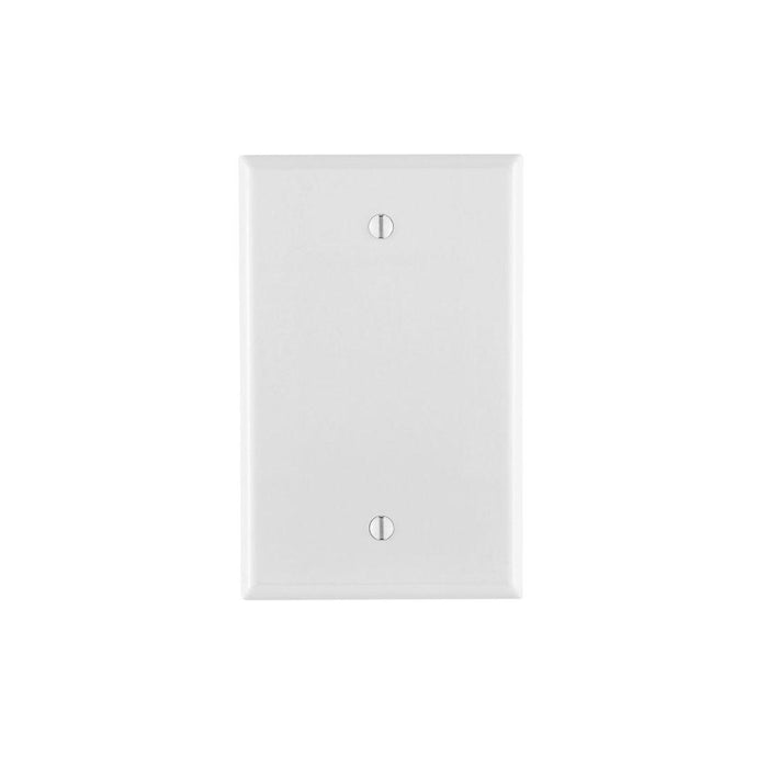 80514W - 80514-W Leviton 1-Gang No Device Blank Wallplate, Midway Size, Thermoset, Box Mount - White - American Copper & Brass - LEVITON INC ELECTRICAL BOXES AND COVERS