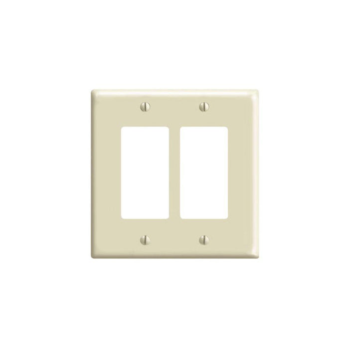 80609I - 80609I Leviton 2-Gang Decora/GFCI Device Decora Wallplate/Faceplate, Midway Size, Thermoset, Device Mount - Ivory - American Copper & Brass - LEVITON INC ELECTRICAL BOXES AND COVERS