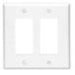 80609W - 80609W Leviton 2-Gang Decora/GFCI Device Decora Wallplate/Faceplate, Midway Size, Thermoset, Device Mount - White - American Copper & Brass - LEVITON INC ELECTRICAL BOXES AND COVERS