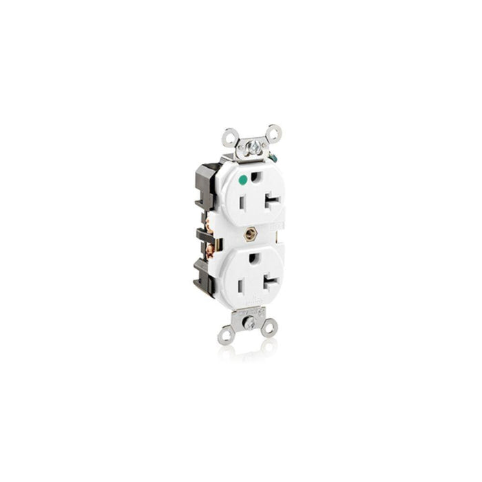 8300-W - 8300-W Leviton Duplex Receptacle, 20 Amp, 125 Volt - White - American Copper & Brass - LEVITON INC WIRING DEVICES