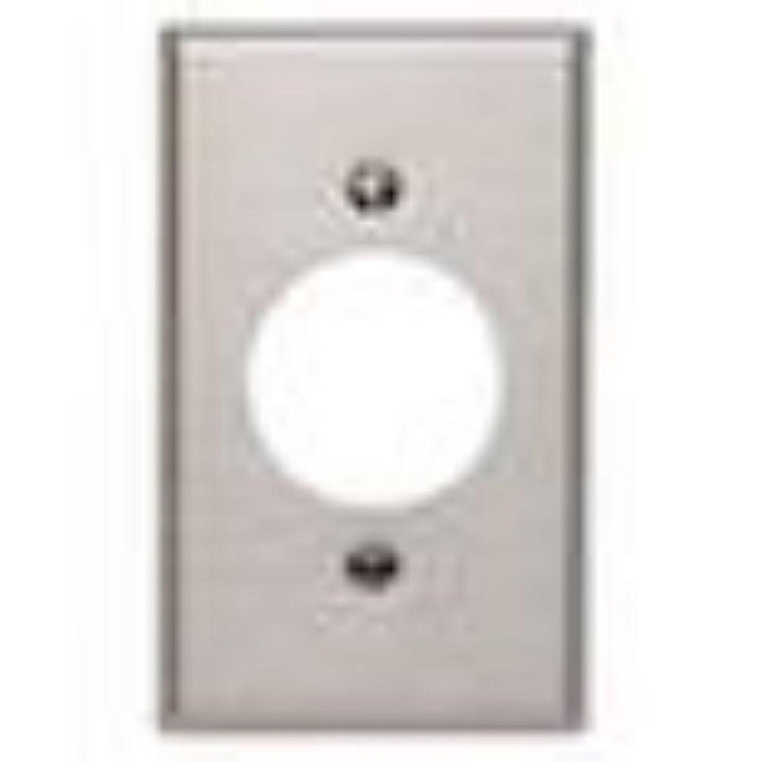 8402040 Leviton 1-Gang Locking 1.60 Inch Dia. Device Receptacle Wallplate, Standard Size, 302 Stainless Steel, Device Mount, - Stainless Steel