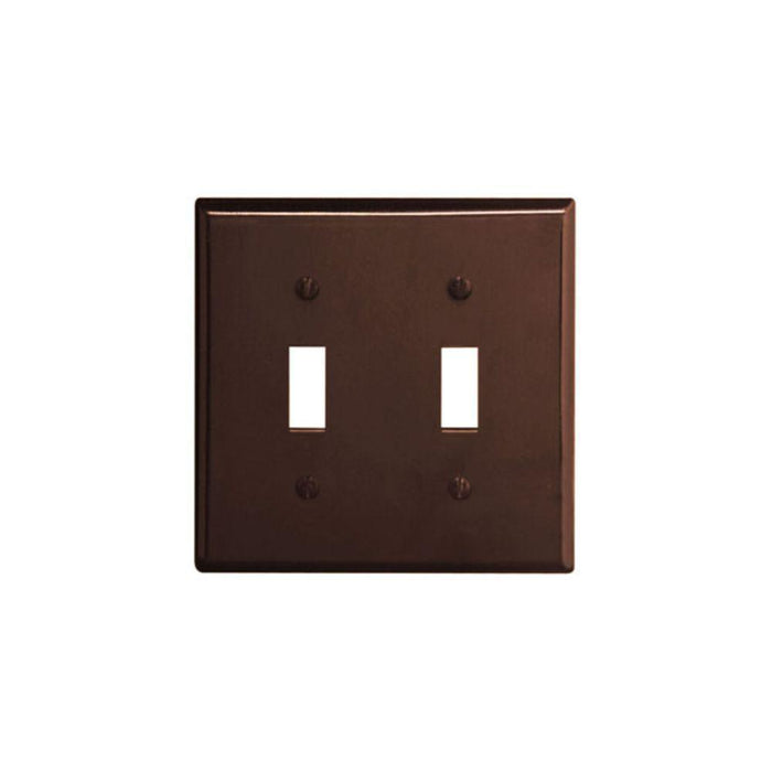 85009 - 85009 Leviton 2-Gang Toggle Device Switch Wallplate, Standard Size, Thermoset, Device Mount - Brown - American Copper & Brass - LEVITON INC ELECTRICAL BOXES AND COVERS